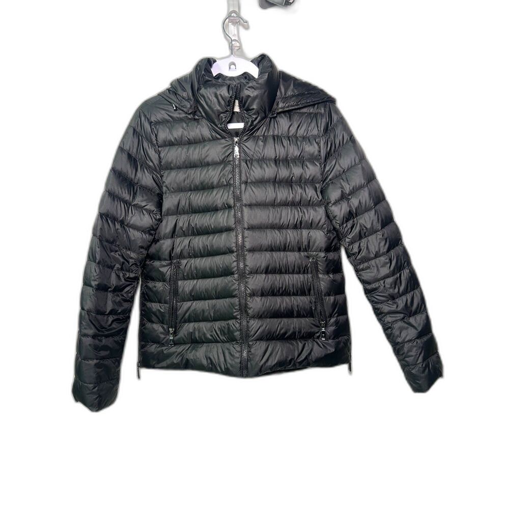 T. Tahari Black Puffer Jacket Maternity Expansion Panels Size Small